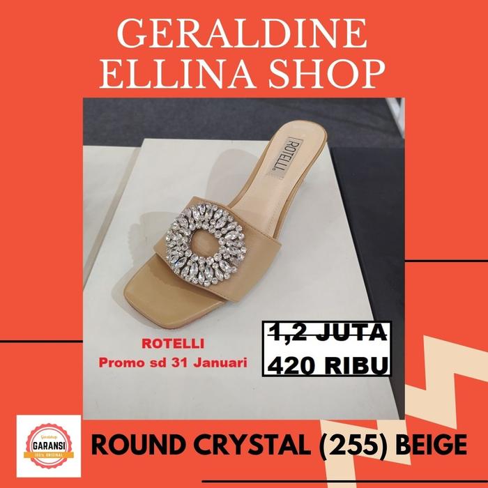 SANDAL HEELS WANITA ROTELLI ORIGINAL SERI ROUND CRYSTAL