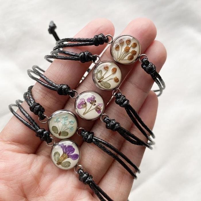 Gelang Gandari | Dried Pressed Flower Bracelet Gelang Bunga Asli