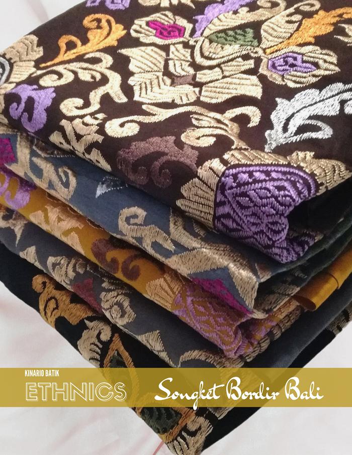 Kain Jarik Bali Kinario Kain Songket Bordir motif Bali Keraton Sarung Putri Benang