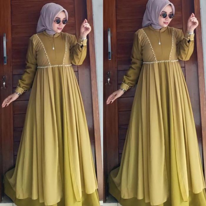 Nabila Dress Vol 2 By Alhaya Gamis Pesta Payet Gamis Mewah Gamis Polos