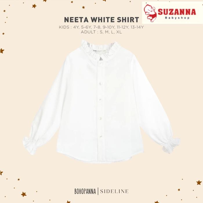 BOHOPANNA X SIDELINE SHIRT WHITE NEETA - Atasan Anak