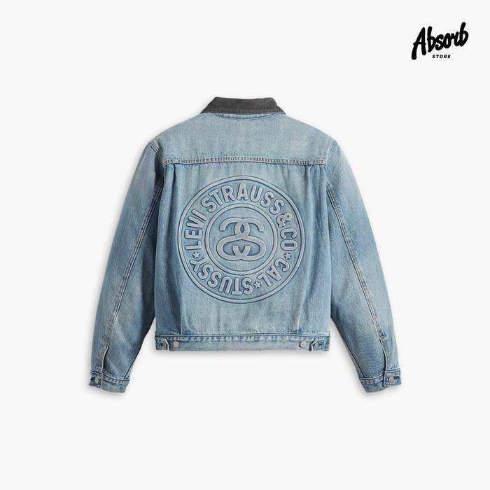 Stussy x Levis Embossed Praglad Trucker Jacket (Indigo/Blue) SS23 Levi
