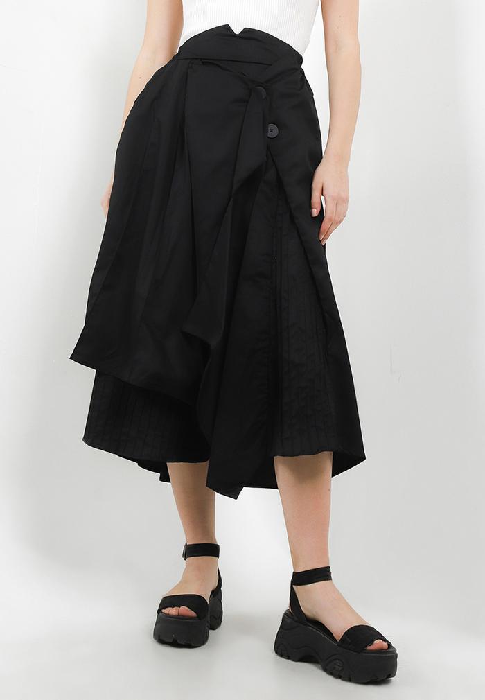 Rok Wanita Oline Workrobe Flare Layered Skirt