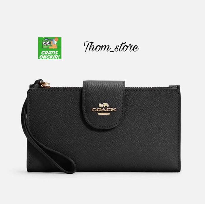 DOMPET WANITA COACH C2869 LONG WALLET TECH PHONE CROSSGRAIN ORIGINAL