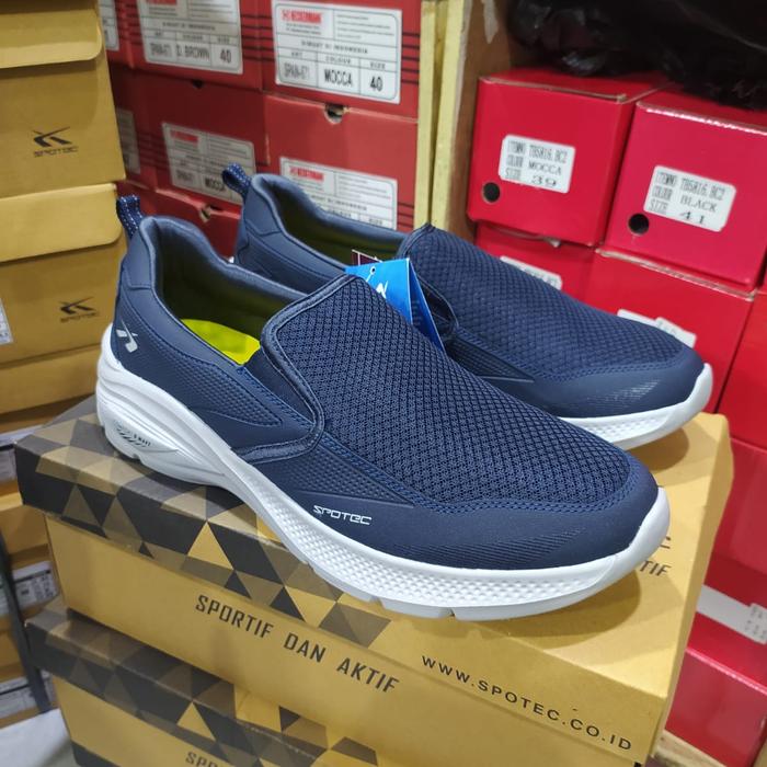 sepatu slip on pria Merk Spotec original onyx biru
