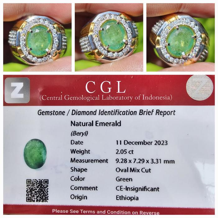 Batu Zamrud Emerald Beryl Insignificant Memo 2.05 crt