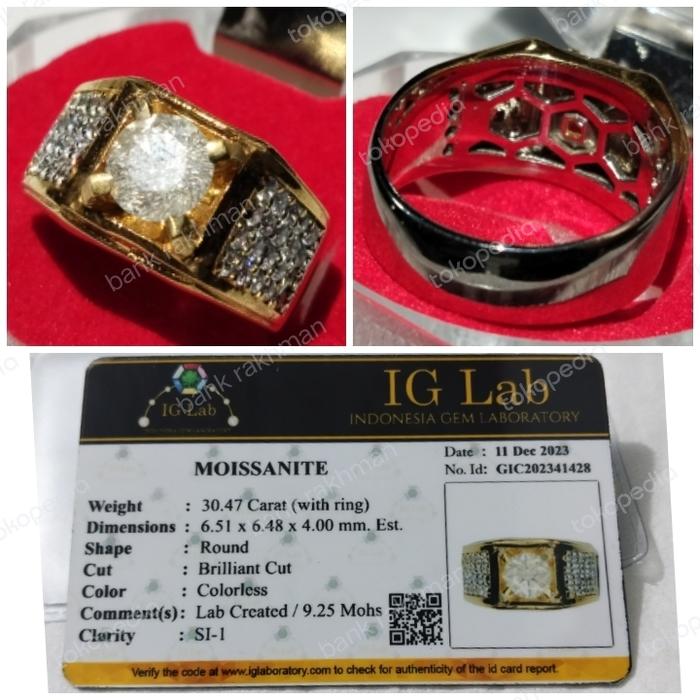 CINCIN MOISSANITE RING 8 PLUS MEMO IG Lab