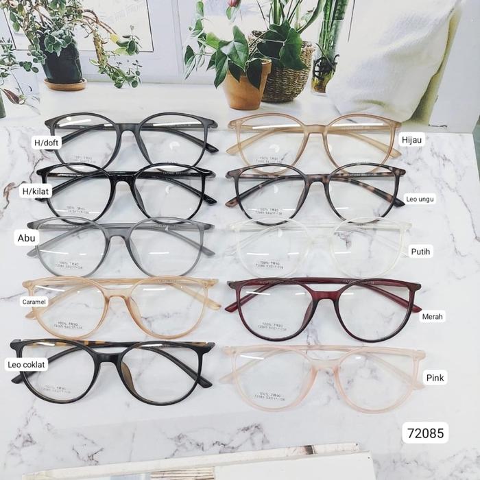 Frame Kacamata Minus Transparan 72085 Korea TR90 Lentur Wanita / Cewek