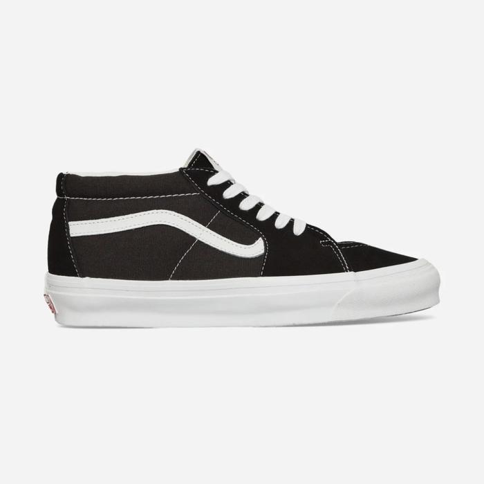 VANS VAULT OG SK8-MID BLACK WHITE ORIGINAL RESMI