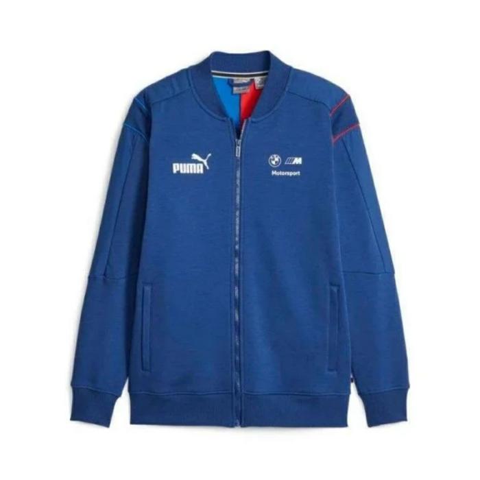 jaket pria puma BMW MMS MT7 sweat jacket blue 62121304 original