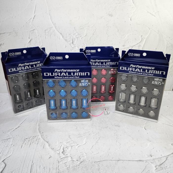 ENKEI Duralumin Wheel Lock Nut M12 x 1.5/1.25 Baut Lugnut Enkei Ori