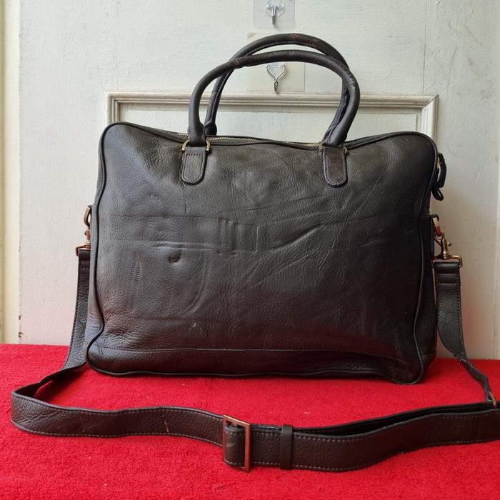 TAS SELEMPANG KULIT ASLI PRIA WANITA ROGATIS SECOND IMPORT /TAS LEPTOP