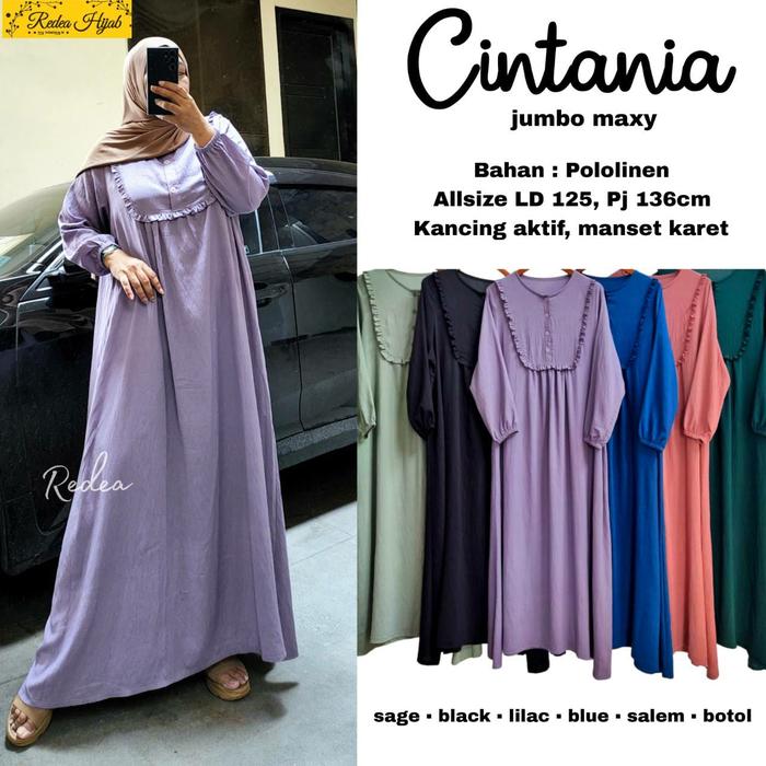 Gamis polos jumbo Cintania maxy bahan pololinen LD125