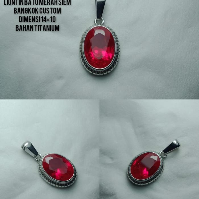 liontin batu Merah Siam Bangkok custom