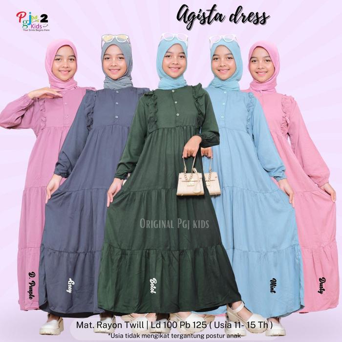 new PGJ agista dress kids gamis anak perempuan tanggung modis simpel