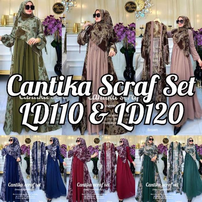 CANTIKA SCRAF SET LD110 & LD120 (LABEL SAVNA) | GAMIS SET HIJAB CERUTY