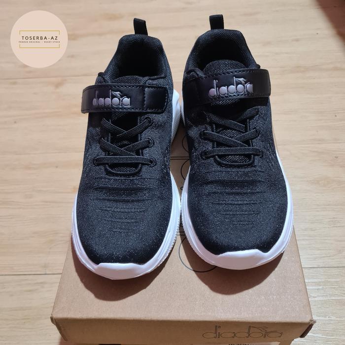 SEPATU DIADORA GEGE JUNIOR BLACK ORIGINAL - SEKOLAH ANAK