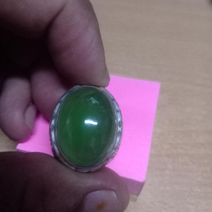 Batu giok burma asli ring perak
