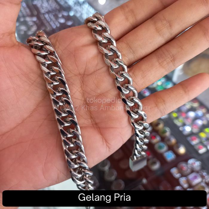 Gelang Pria/Besi Putih Asli/Gelang