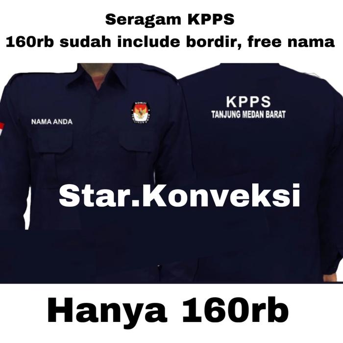Baju Seragam Kemeja PDH KPPS 2024 Lengan Panjang Kelompok Penyelengga