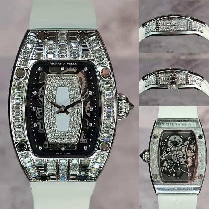 JAM TANGAN RM 007 WITH BAGUET DIAMOND CUTS QUARTZ_JAM TANGAN MEWAH