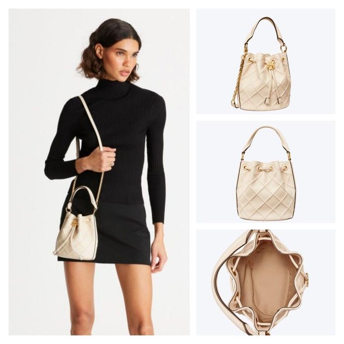Tory Burch 74853 Fleming Soft Mini Bucket Bag Cream Original