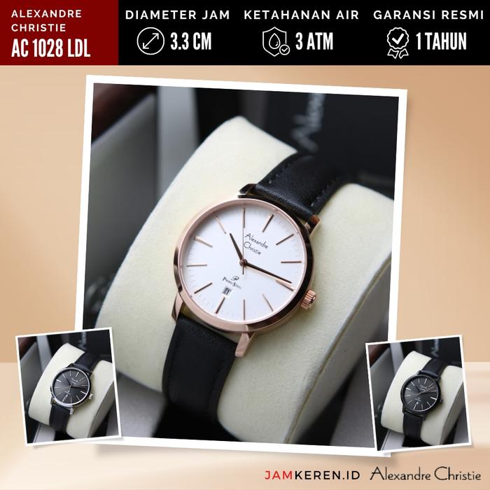 Jam Tangan Wanita Alexandre Christie 1028 AC1028 AC 1028 LD Tali Kulit
