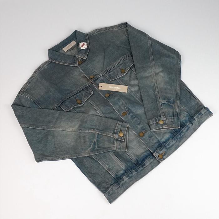 Fear Of God FOG Essentials SS22 Denim Jacket Faded Blue Indigo