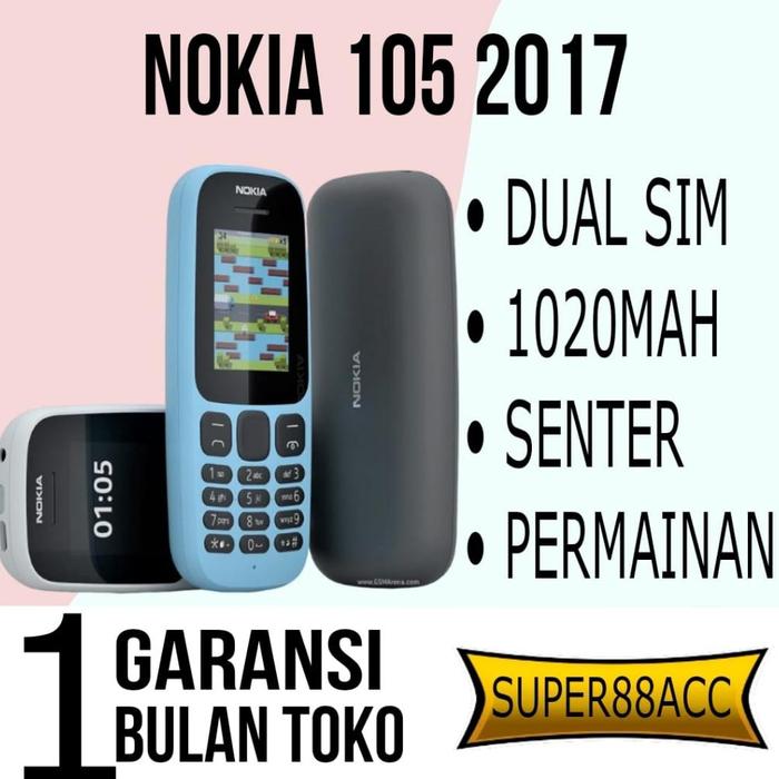 Handphone Nokia 105 (2017) Variasi Warna Putih Allshop