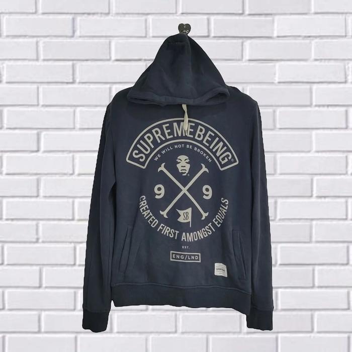 HOODIE SUPREME BEING, SIZE S FIT M (SECOND BRANDED) NAVY, HD0030