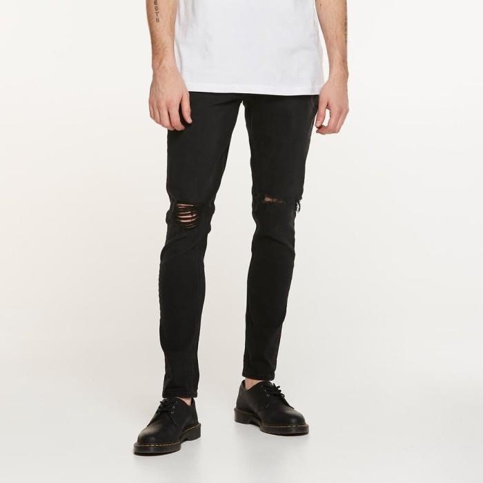 Celana Lee Z-One Raven Destroy Jeans Skinny Fit Stretch Original