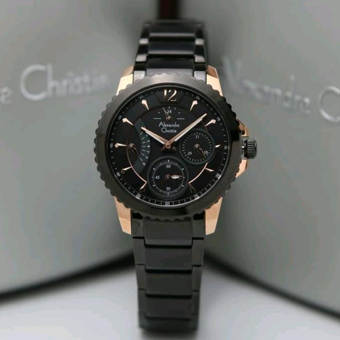 ALEXANDRE CHRISTIE AC 2804 ROSEGOLD BLACK AC2804 WANITA ORI,STAINLESS