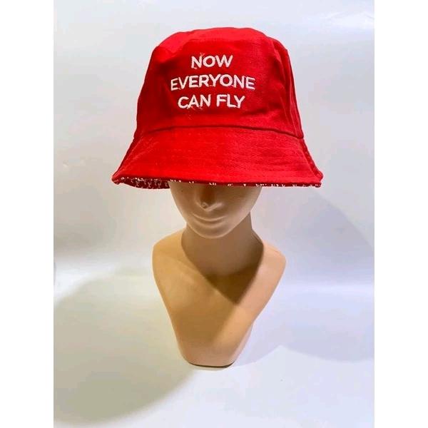 Topi Pesawat Air Asia Bucket Hat Merchandise Airplane
