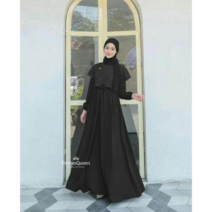 Emmaqueen Nadela Dress Part 1 Brukat Gamis Kondangan Muslim Syari