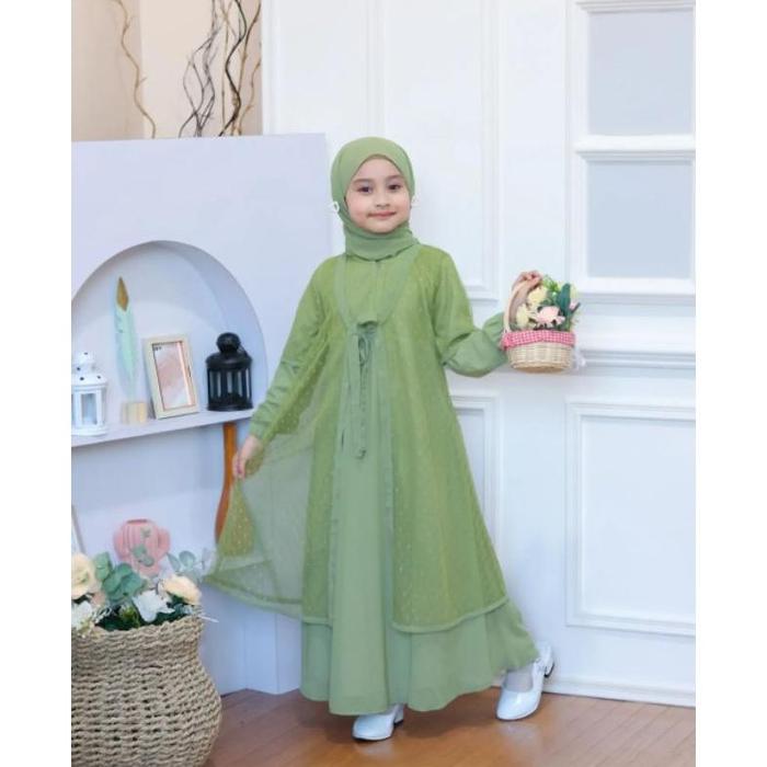 NAFISHA KIDS+PHASMINA GAMIS KONDANGAN ANAK USIA 8-10 TAHUN/GAMIS ANAK