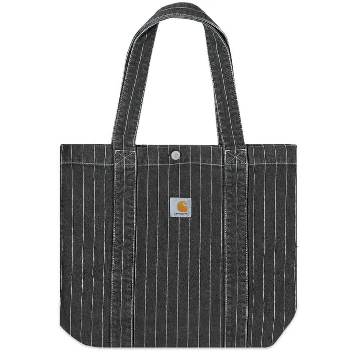 CARHARTT WIP ORLEAN TOTE BAG Black & White Orlean Stripe