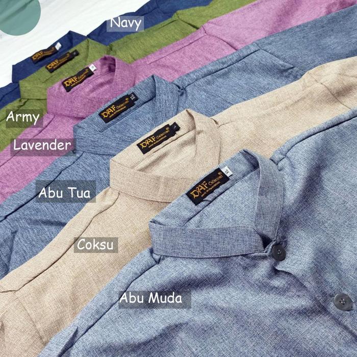 Baju Koko Haibah Habaib Polos Lengan Panjang Katun Madinah Big Size