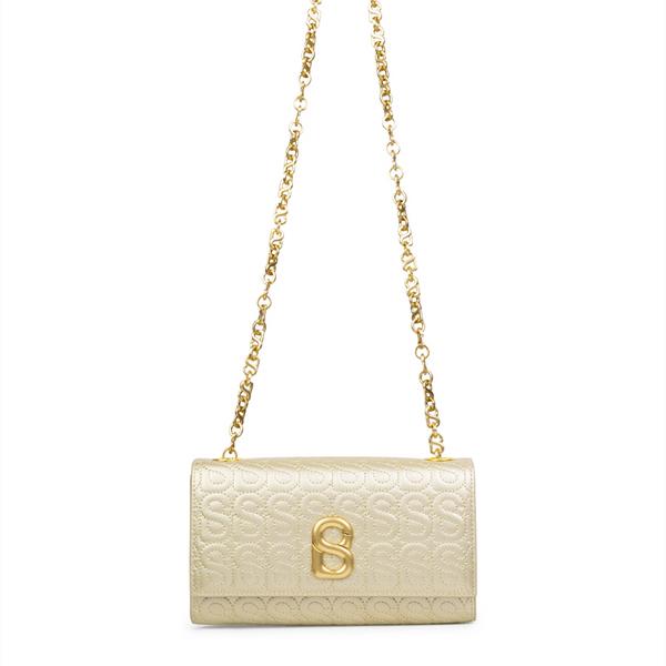 Tas Wanita BUTTONSCARVES Luna Leather On Chain Bag - Gold