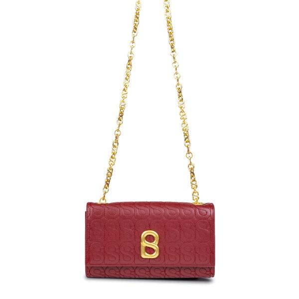 BUTTONSCARVES Luna Leather Wallet On Chain Bag - Red
