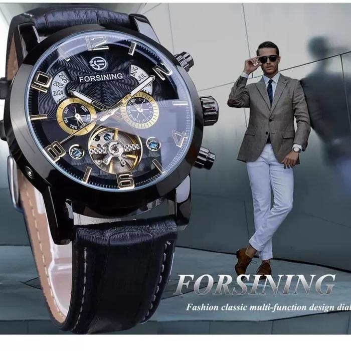 Jam Tangan Pria FORSINING Tourbillon Otomatis Mechanical