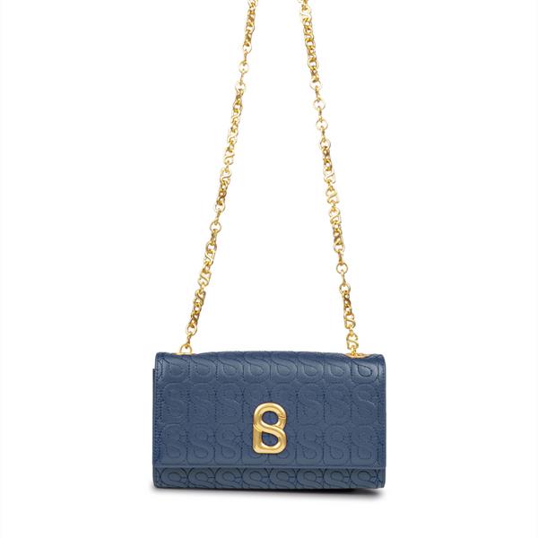 Tas Wanita BUTTONSCARVES Luna Leather On Chain Bag - Navy