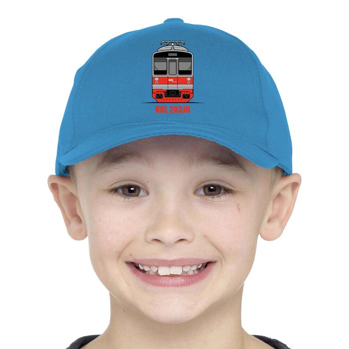 Topi Anak Gambar Motif Kereta Listirk Indonesia KAI Commuter KRL 203JR