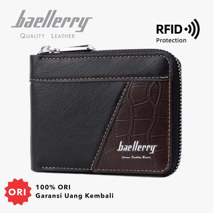 dompet pria original branded asli Baellerry D5103 RFID Dompet Kulit