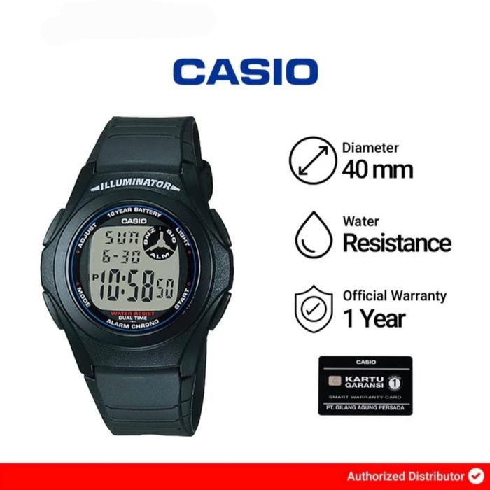 Jam Tangan Pria Casio F-200W-1ADF / F-200W-1A Original