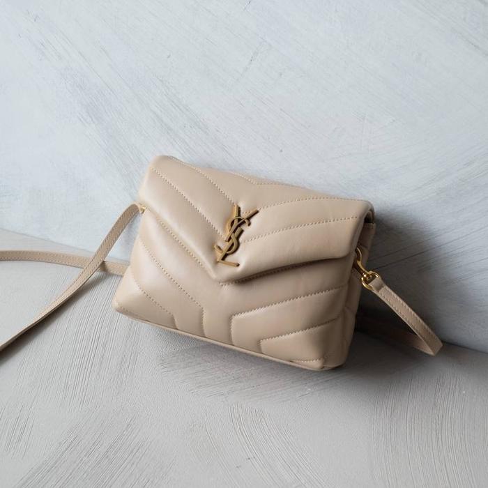 YSL Saint Laurent toy loulou lou dark beige ghw