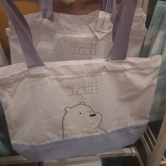 miniso  x we bare bears tote bag/shopping bag resleting