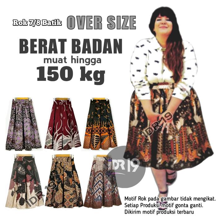 Rok batik 7/8 Over size super Jumbo Rok Batik jumbo Rok Kerja Wanita