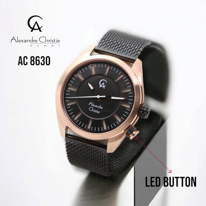 ALEXANDRE CHRISTIE AC8630 / AC 8630 ROSEGOLD BLACK PRIA ORIGINAL