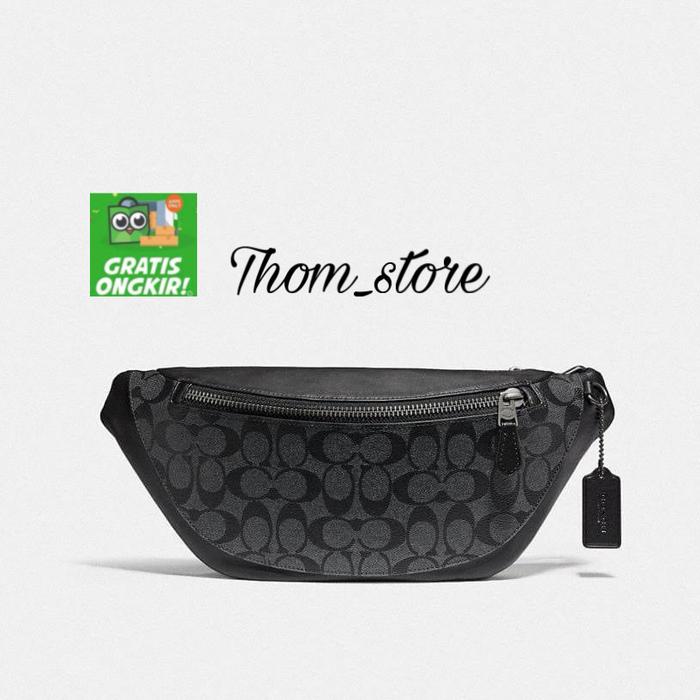 TAS PRIA CH F78777 WAIST BAG BELT BAG CHARCOAL BLACK SIGN CANVAS