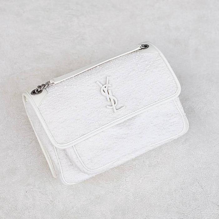 bag YSL tas Medium Niki Bag in White Tweed